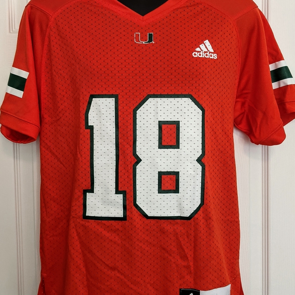 Adidas University of Miami Football Jersey Orange